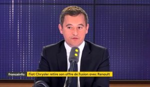 Retrait de l'offre de fusion de Fiat Chrysler avec Renault : "Ce qu'on attend de l'État français, c'est de protéger l'emploi industriel en France", dit Gérald Darmanin, le ministre de l'Action et des Comptes publics