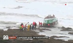 Sables-d'Olonne: Forte émotion après la mort de 3 sauveteurs sortie en pleine tempête pour porter assistance à un bateau de pêche dont le marin est toujours porté disparu