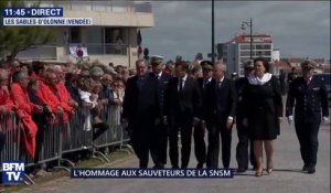 Hommage aux sauveteurs de la SNSM: Emmanuel Macron arrive au prieuré Saint-Nicolas des Sables-d'Olonne