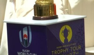 CdM 2019 - Le trophée Webb Ellis béni par des moines shinto