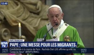 "Les migrants sont avant tout des êtres humains." Le Pape défend à nouveau leur accueil lors d'une messe