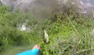 Un pêcheur ramasse un poisson mais n'a pas vu ce qui se cache dans ces eaux... Terrifiant