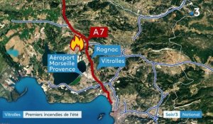 Bouches-du-Rhône : incendie maîtrisé le long de l'A7 près de Vitrolles