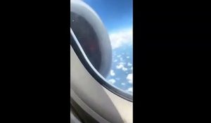 Flippant  un passager filme le moteur de son avion endommagé en plein vol !