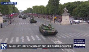 14-Juillet: Le 12e régiment de cuirassiers et leurs chars Leclerc descendent les Champs-Élysées