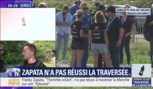 "Physiquement, il n'a rien (...) Mais il est très énervé." Ce coéquipier de Franky Zapata donne des nouvelles de "l'homme volant" après sa chute dans la Manche