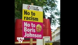 Des manifestations contre l'investiture de Boris Johnson à Londres