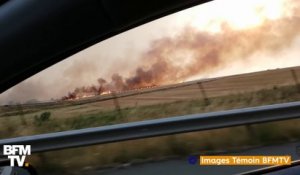 Illustration des incendies survenus ce jeudi dans les champs en Eure-et-Loir