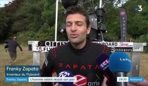 Franky Zapata : traversée de la Manche réussie sur son Flyboard