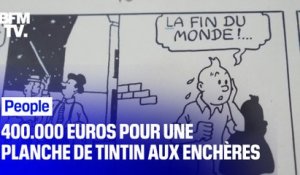 Une planche de Tintin tâchée du sang d'Hergé s'est vendue à 400.000 euros aux enchères