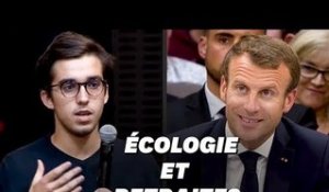 Accusé de ne faire que des hashtags pour l'écologie, Macron "défend son bout de gras"