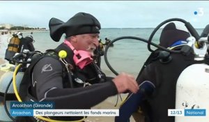 Arcachon : des plongeurs nettoient les fonds marins