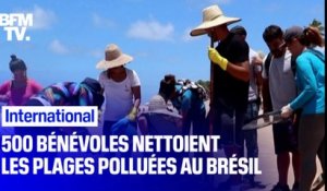 Brésil: au moins 500 bénévoles nettoient les plages polluées aux hydrocarbures