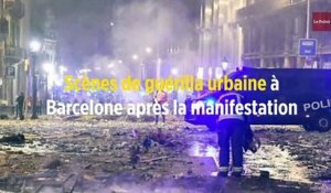 Scènes de guérilla urbaine à Barcelone après la manifestation