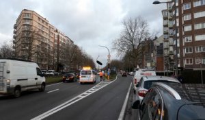 Tempête Ciara: un feu rouge menace de tomber près du tunnel Montgomery à Bruxelles