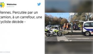 Rennes. Percutée par un camion, à un carrefour, une cycliste décède