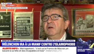 Marche contre l'islamophobie: Jean-Luc Mélenchon fustige les propos de Marine Le Pen, "qui tourne le dos à la France"