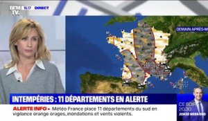 Intempéries: 11 départements du sud de la France en vigilance orange