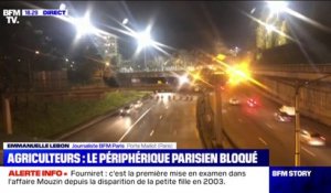 Agriculteurs: les tracteurs, toujours à l'arrêt, bloquent le périphérique parisien