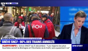 Story 1 : La SNCF prévoit d'annuler 90% des trains le jeudi 5 décembre - 03/12