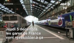 Grève du 5 décembre: la SNCF ne prévoit qu'un train sur 10