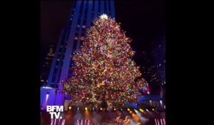 À New York, le sapin de Noël du Rockefeller Center s'illumine