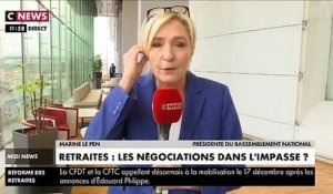 Réforme des retraites - Marine Le Pen: "Les simulations effectuées par Jean-Paul Delevoye étaient fausses, c’était des fake news" - VIDEO