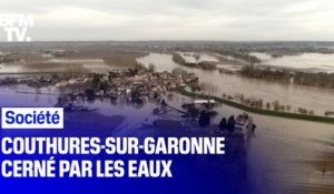 Inondations: les images d'un village du Lot-et-Garonne entièrement cerné par les eaux
