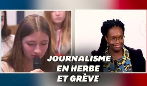 Manon, 14 ans, demande à Sibeth Ndiaye si elle pourra retourner chez elle avec la grève