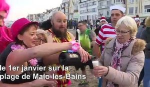 Nouvel An: traditionnel bain pour "les givrés" de Malo-les-Bains