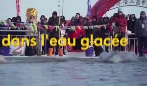 Chine : une course dans l'eau glacée