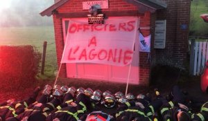 Mobilisation des officiers pompiers du Calvados en intersyndical