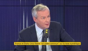 Taxe Gafa : "En tout état de cause, il y aura une taxation" des géants du numérique en 2020, "la France a tenu bon", affirme Bruno Le Maire