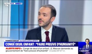 Congé de deuil d'un enfant: Emmanuel Macron demande au gouvernement de "faire preuve d'humanité"