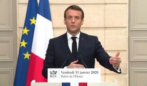 Emmanuel Macron :"À minuit, pour la première fois en 70 ans, un pays quittera l’Union européenne. C'est un signal d'alarme historique..."