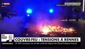Rennes - La première soirée de déconfinement dégénère : Des centaines de jeunes refusent de rentrer à 21h, la police attaquée avec des projectiles et un feu allumé en pleine ville