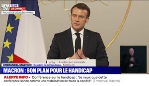 Handicap: Emmanuel Macron souhaite qu'il n'y ait plus aucun "départ contraint vers l'étranger" d'ici 2021