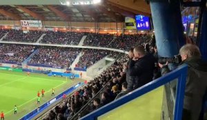 Belfort – Rennes en quart de finale de la Coupe de France au stade Bonal : la réaction du public sur le penalty... presque arrêté par Ehlinger