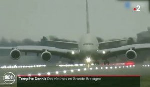 Tempête Dennis - L’atterrissage de l’Airbus A380 de la compagnie Etihad, à Londres, a été particulièrement compliqué