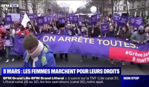 8 Mars: les femmes marchent pour leurs droits à Paris