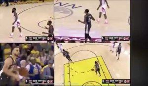 À une main et du milieu de terrain ? Aucun problème pour Steph Curry. 4 angles pour mieux apprécier. 