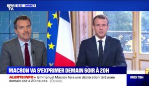 Emmanuel Macron fera une déclaration télévisée ce jeudi soir à 20h