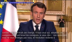 Emmanuel Macron: "même si vous ne présentez aucun symptômes, vous risquez de mettre en danger ceux qui vous sont chers"
