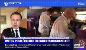 Patients transférés par TGV: le maire d'Angers Christophe Déchu considère qu'il s'agit "d'une solidarité naturelle et nécessaire"