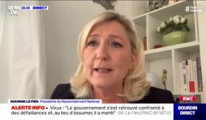 Marine Le Pen: "Il faut se mettre tout de suite massivement à la production de masques"