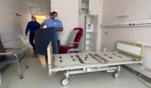 Coronavirus: installation d'un centre de transit pour les patients âgés soignés du covid-19, à l'hôpital Saint-Joseph de Liège