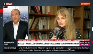 Coronavirus - Invitée en direct de "Morandini Live", Arielle Dombasle raconte son confinement sur CNews - VIDEO