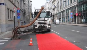 Une nouvelle bande de circulation pour les vélos rue de la loi à Bruxelles