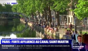 Des centaines de Parisiens prennent d'assaut le canal Saint-Martin