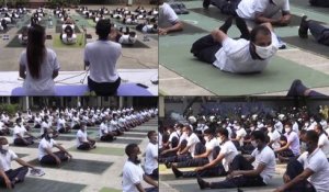 Bangladesh : quand la police fait du yoga pour souffler
